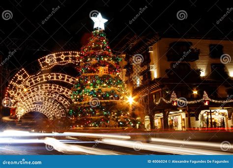 Christmas Decoration at Night Gramado Stock Photo - Image of gramado, star: 4006024