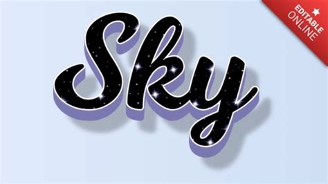 Sky | Starry Night 3D | Text Effect Generator