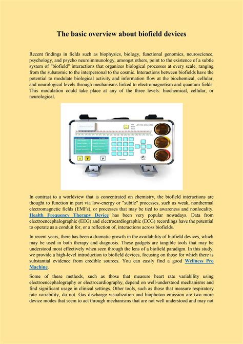 The basic overview about biofield devices by Thera Wellness - Issuu