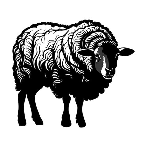 Premium Vector Sheep Silhouette Vector On White Background