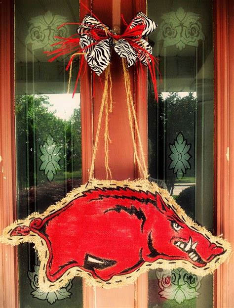 Arkansas Razorback Burlap Easy Diy Burlap Crafts Arkansas