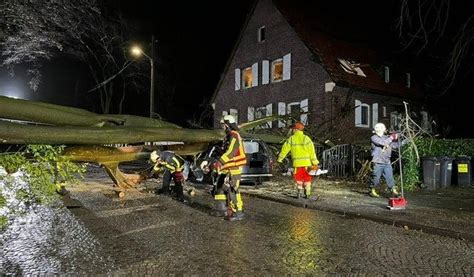 Baum St Rzt Auf Haus Und Auto Unwetter Sorgt F R Gro Einsatz In