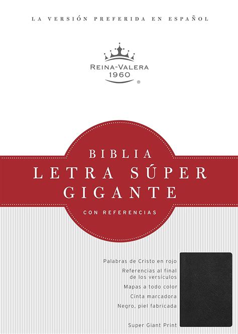 Rvr Biblia Letra Sper Gigante Negro Piel Fabricada Con Ndice