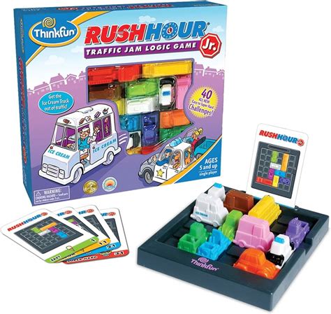 Thinkfun Rush Hour Junior Traffic Jam Logic Game Board Game, 40% OFF