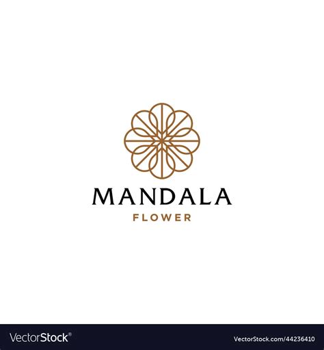 Abstract Mandala Flower Swirl Logo Icon Royalty Free Vector