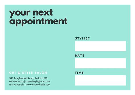 Arc Fr Editable Appointment Reminder Card Template For Canva Card