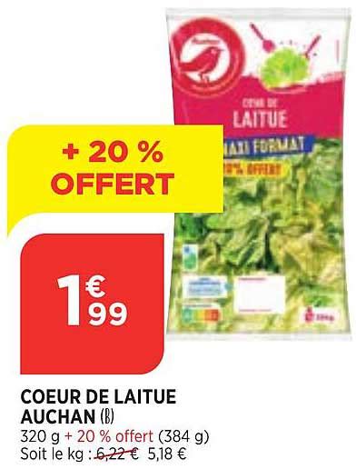 Promo Cœur De Laitue Auchan chez Maximarché iCatalogue fr