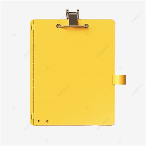 Yellow Clipping Note With Binder Isolated Paper Sticky Note Png