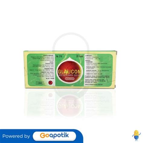 CENDO GLAUCON 250 MG BLISTER 10 TABLET Kegunaan Efek Samping Dosis