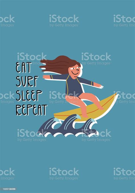 Cute Summer Vacation Card Design Lettering Slogan Eat Beach Sleep