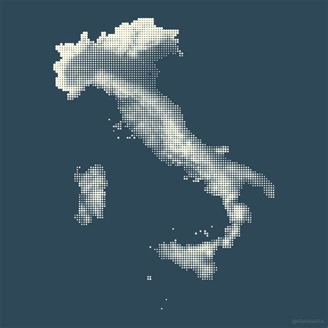 Italy Dot Topography... Elevation Represented by Dot Size : r/italy