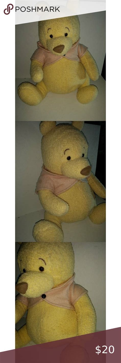 Classic Disney Store Winnie The Pooh Pink Shirt Vest Plush Bear Jointed