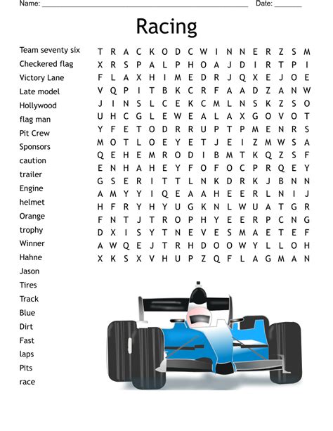 Car Word Search Printable