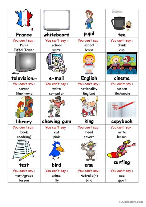 Taboo Game Cards Game Of Taboo English ESL Worksheets Pdf Doc