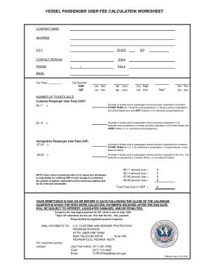 Fillable Online Vessel Inspection User Fees Vif Payment Information