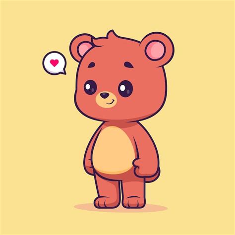 Ilustración de icono de vector de dibujos animados de pie de oso lindo