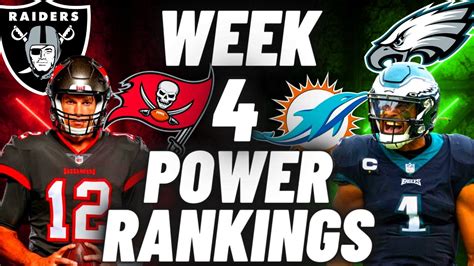 Week 4 Nfl Power Rankings Eagles Dolphins And Jaguars Rise Raiders