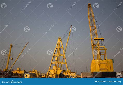 Cargo ships with cranes stock photo. Image of shipping - 18147684