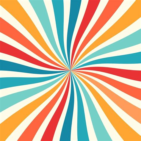 Abstract Spiral Starburst Or Sunburst Background Colorful Retro