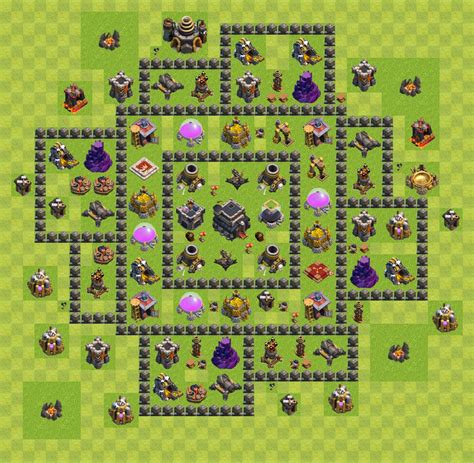 Melhor Layout De Defesa Cv Coc Clash Of Clans Centro De Vila