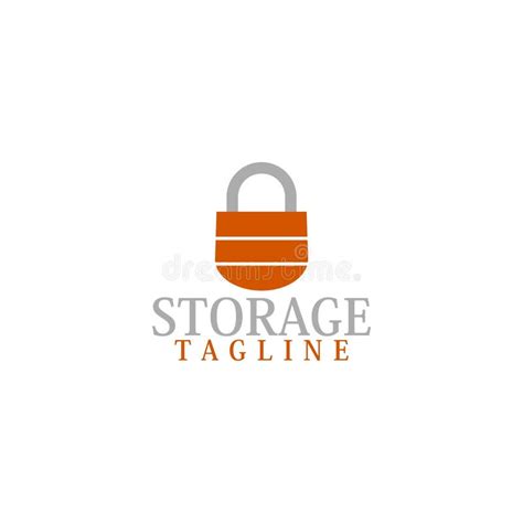 Storage Lock Pad Logo Icon Isolated On White Background Stock Vector