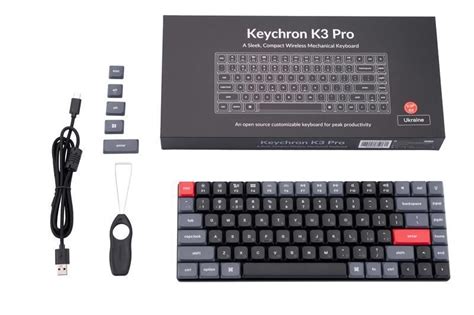Купити Клавіатура Keychron K3 PRO 84 Key Gateron Blue Low Profile Hot swap RGB QMK Black K3PH2