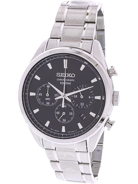 Seiko Men S Chronograph SSB225 Silver Stainless Steel Japanese Quartz