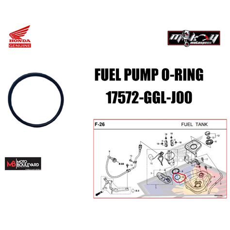 HONDA GENUINE FUEL PUMP O RING FOR CLICK 125 VERSION 1 17572 GGL J00