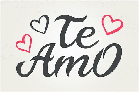 Dibujado a mano tipografía letras te amo te amo en español Vector