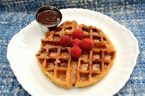 Churro Belgian Waffles With Mexican Chocolate Sauce Recipe