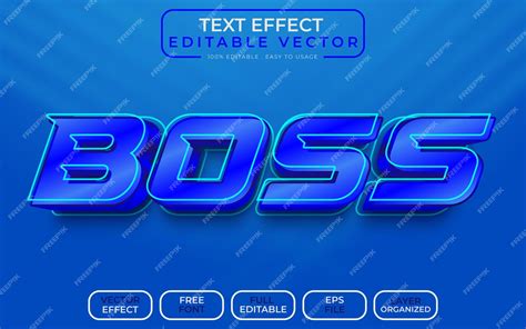 Premium Vector Boss 3d Text Effect Eps Vector File