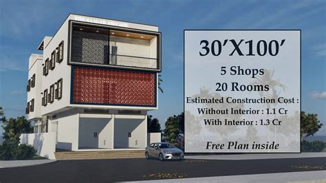 30x100 Commercial Building Design 3000 Sqft Building Design 20