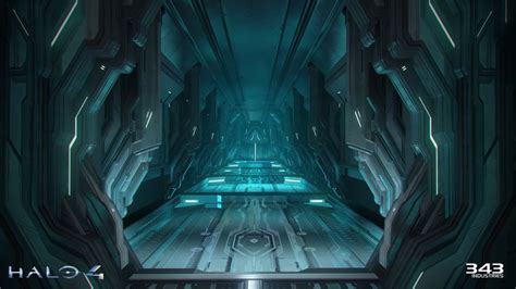 Halo 4 - Reclaimer Interior Hall 02, Tim Diaz | Scifi interior, Interior design art, Halo