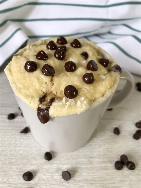 Almond Flour Peanut Butter Mug Cake With Chocolate Chips Keto