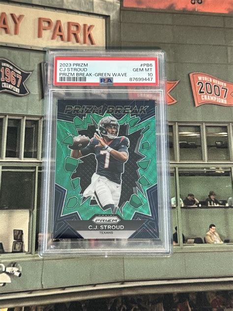 CJ Stroud 2023 Prizm PB 6 Prizm Break Green Wave Price Guide