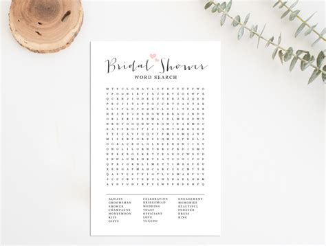 Bridal Shower Word Search Wedding Word Search By Daintydarlingco