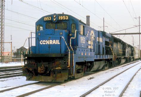 CR 1953 Leads A Westbound Through The Station And A Dusting Of Snow At