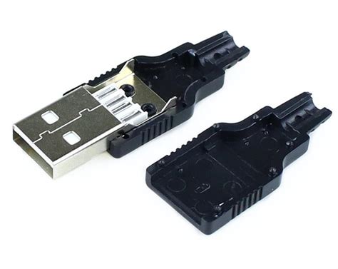 Conector Usb Tipo A Macho Aereo Para Soldar Ensamblaje De