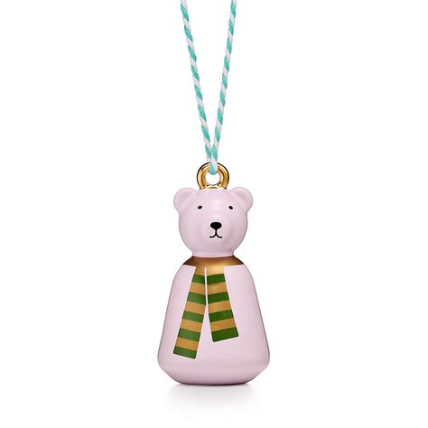 Елочная игрушка «Белый медведь» из розового костяного фарфора | Tiffany ...