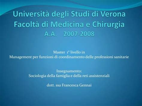 Ppt Universit Degli Studi Di Verona Facolt Di Medicina E Chirurgia