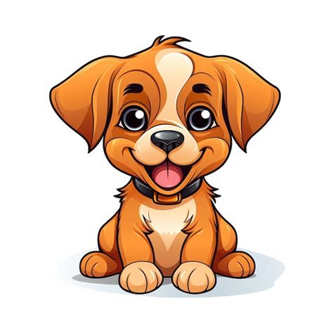 Premium AI Image | A cute dog in white background Clip art Vector