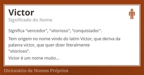 Victor Significa Vencedor Vitorioso Conquistador Tem Origem