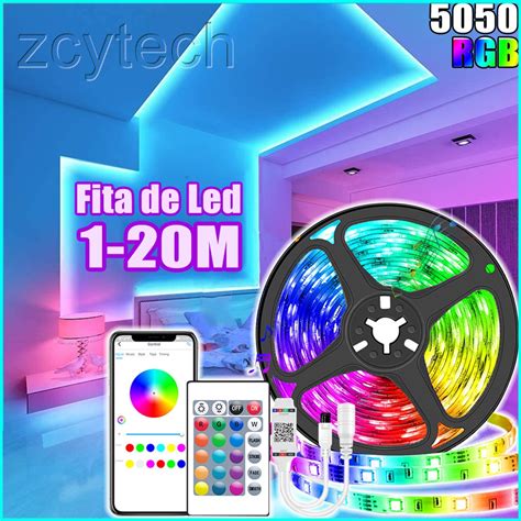 Fita Led Metros Rgb Bluetooth App Usb Luz E Controle Remoto