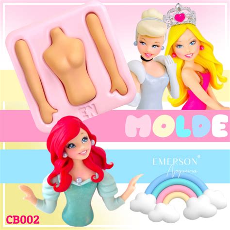 Molde De Silicone Conjuto Completo Princesa Sentada Emerson Arte