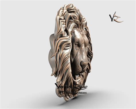 Lion Head D Stl Model For Cnc Users Cnc Router Engraver Etsy