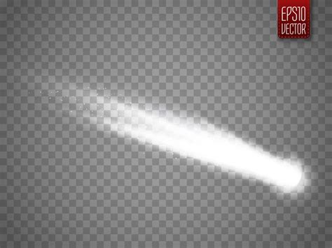 Premium Vector | Comet with large dust. Falling Star. Glow light effect.