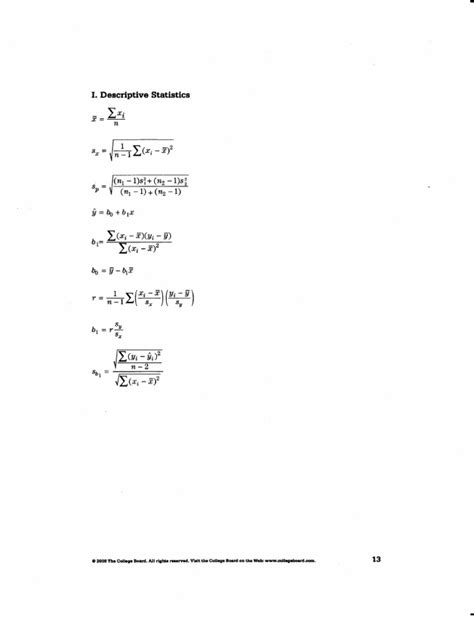 AP Stats Formula Sheet | PDF | Evaluation Methods | Statistics