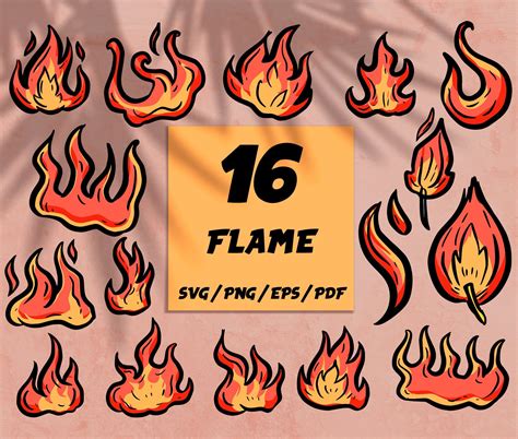 Flame Svg Fire Bundle Svg Fire Svg Fire Clipart Fire Vector Fire