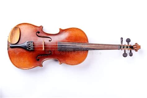 Instrumento Musical Clássico Violino Velho Isolado Em Um Fundo Branco