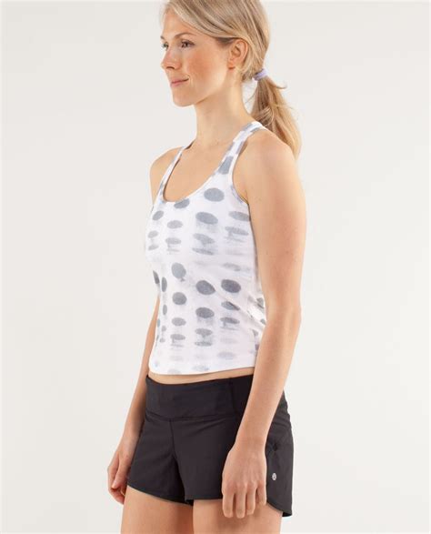 Lululemon Cool Racerback Racing Length Seaside Dot White Fossil